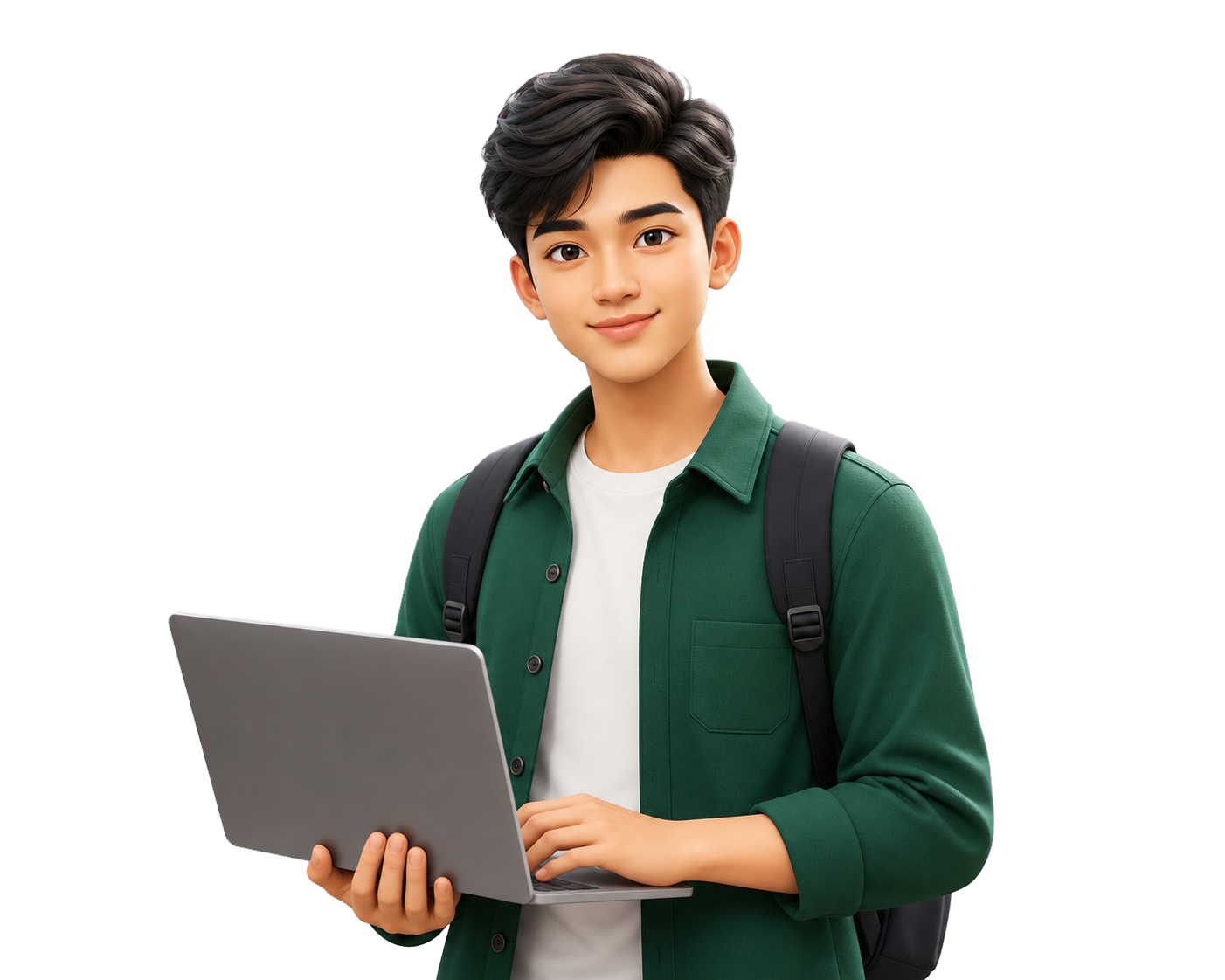 Mahasiswa UniwaHire membawa laptop